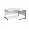Contract 25 right hand ergonomic desk with graphite cantilever leg 1400mm white top - CC14ER-G-WH