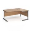 Contract 25 right hand ergonomic desk with graphite cantilever leg 1600mm beech top - CC16ER-G-B