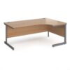 Contract 25 right hand ergonomic desk with graphite cantilever leg 1800mm beech top - CC18ER-G-B
