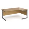 Contract 25 right hand ergonomic desk with graphite cantilever leg 1800mm oak top - CC18ER-G-O
