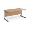 Contract 25 straight desk with graphite cantilever leg 1600mm x 800mm beech top - CC16S-G-B