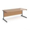 Contract 25 straight desk with graphite cantilever leg 1800mm x 800mm beech top - CC18S-G-B