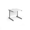 Contract 25 straight desk with graphite cantilever leg 800mm x 800mm white top - CC8S-G-WH