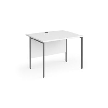 Contract 25 straight desk with graphite H-Frame leg 1000mm x 800mm white top - CH10S-G-WH