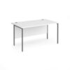 Contract 25 straight desk with graphite H-Frame leg 1400mm x 800mm white top - CH14S-G-WH