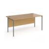 Contract 25 straight desk with graphite H-Frame leg 1600mm x 800mm oak top - CH16S-G-O