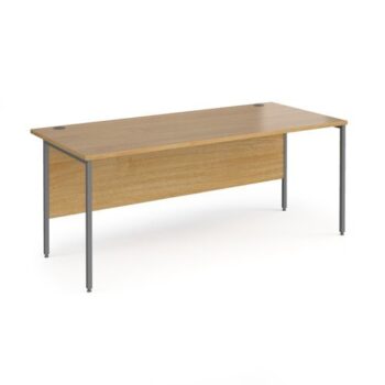 Contract 25 straight desk with graphite H-Frame leg 1800mm x 800mm oak top - CH18S-G-O