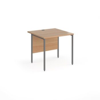 Contract 25 straight desk with graphite H-Frame leg 800mm x 800mm beech top - CH8S-G-B