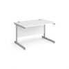Contract 25 straight desk with silver cantilever leg 1200mm x 800mm white top - CC12S-S-WH