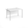 Contract 25 straight desk with silver H-Frame leg 1200mm x 800mm white top - CH12S-S-WH