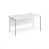 Contract 25 straight desk with silver H-Frame leg 1400mm x 800mm white top - CH14S-S-WH