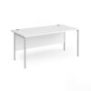 Contract 25 straight desk with silver H-Frame leg 1600mm x 800mm white top - CH16S-S-WH