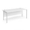 Contract 25 straight desk with silver H-Frame leg 1800mm x 800mm white top - CH18S-S-WH
