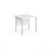 Contract 25 straight desk with silver H-Frame leg 800mm x 800mm white top - CH8S-S-WH