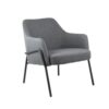 Corby lounge chair with black metal frame dark grey - COR01-DG