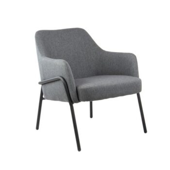 Corby lounge chair with black metal frame dark grey - COR01-DG