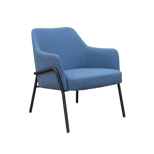 Corby lounge chair with black metal frame light blue - COR01-LB