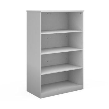 Deluxe bookcase 1600mm high with 3 shelves white - BC16WH