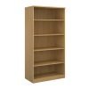 Deluxe bookcase 2000mm high with 4 shelves oak - BC20O