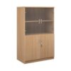Deluxe combination unit with glass upper doors 1600mm high with 3 shelves beech - DG16B