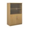 Deluxe combination unit with glass upper doors 1600mm high with 3 shelves oak - DG16O