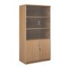 Deluxe combination unit with glass upper doors 2000mm high with 4 shelves beech - DG20B