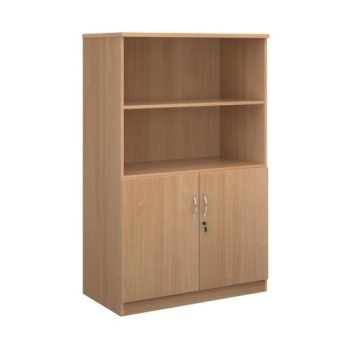 Deluxe combination unit with open top 1600mm high with 3 shelves beech - DO16B