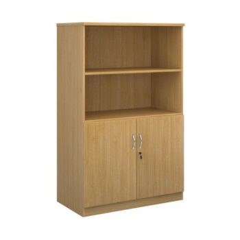 Deluxe combination unit with open top 1600mm high with 3 shelves oak - DO16O