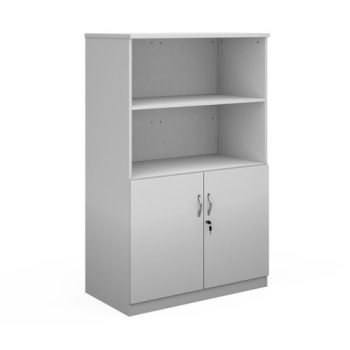 Deluxe combination unit with open top 1600mm high with 3 shelves white - DO16WH