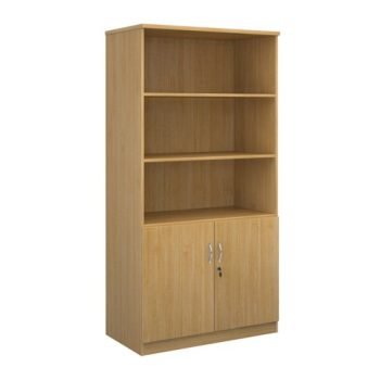 Deluxe combination unit with open top 2000mm high with 4 shelves oak - DO20O