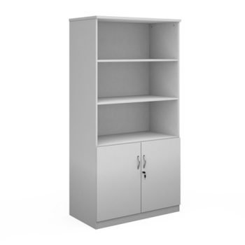 Deluxe combination unit with open top 2000mm high with 4 shelves white - DO20WH