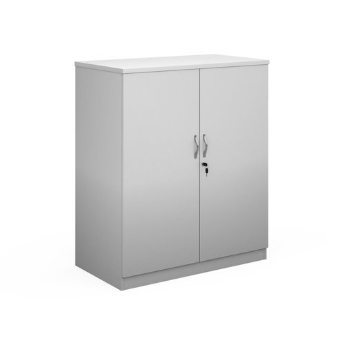 Deluxe double door cupboard 1200mm high with 2 shelves white - BD12WH