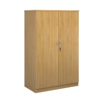 Deluxe double door cupboard 1600mm high with 3 shelves oak - BD16O