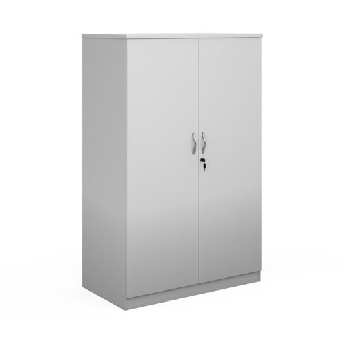 Deluxe double door cupboard 1600mm high with 3 shelves white - BD16WH