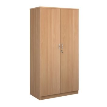 Deluxe double door cupboard 2000mm high with 4 shelves beech - BD20B
