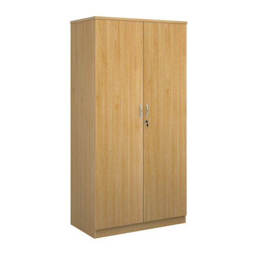 Deluxe double door cupboard 2000mm high with 4 shelves oak - BD20O