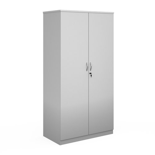 Deluxe double door cupboard 2000mm high with 4 shelves white - BD20WH