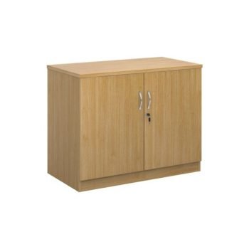 Deluxe double door cupboard 800mm high with 1 shelf oak - BD8O