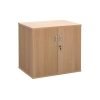 Deluxe double door desk high cupboard 600mm deep beech - DHCCB