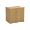 Deluxe double door desk high cupboard 600mm deep oak - DHCCO