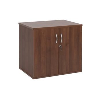 Deluxe double door desk high cupboard 600mm deep walnut - DHCCW