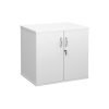 Deluxe double door desk high cupboard 600mm deep white - DHCCWH
