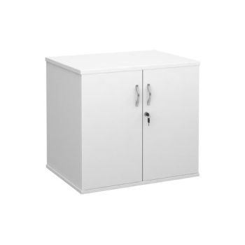 Deluxe double door desk high cupboard 600mm deep white - DHCCWH
