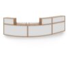 Denver extra large curved complete reception unit beech with white panels - DVB04-BWH