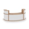 Denver large curved complete reception unit beech with white panels - DVB05-BWH