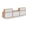 Denver large straight complete reception unit beech with white panels - DVB06-BWH