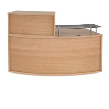 Denver medium curved complete reception unit beech - DVB02-B
