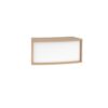 Denver reception 45? curved top unit 800mm beech with white panels - RUHC8H-BWH