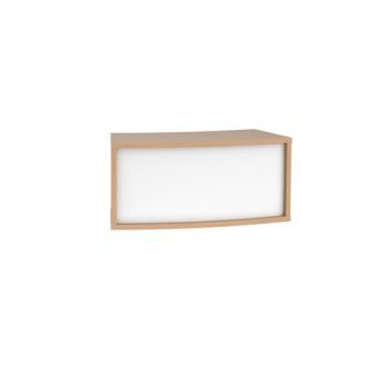 Denver reception 45? curved top unit 800mm beech with white panels - RUHC8H-BWH