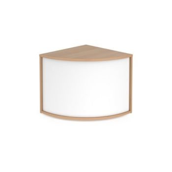 Denver reception 90? corner base unit 800mm beech with white panels - RUC8D-BWH